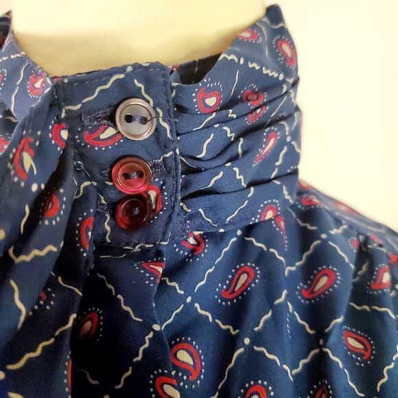 Pan-ter VTG High Neck Paisley Blouse Size 9/10 (Large) - Picture 9 of 12
